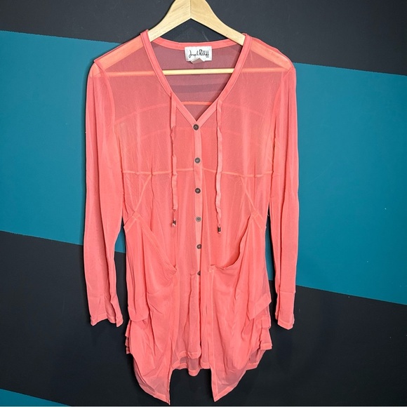 Joseph Ribkoff Coral Swim Coverup - Picture 1 of 9
